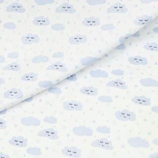 Tela Piqué Canutillo Smile cloud azul