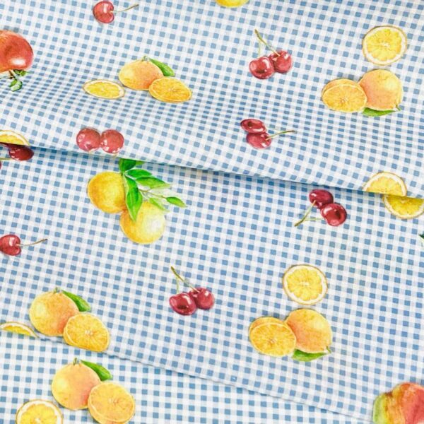 Retal Algodón  Lemon azul 140x140