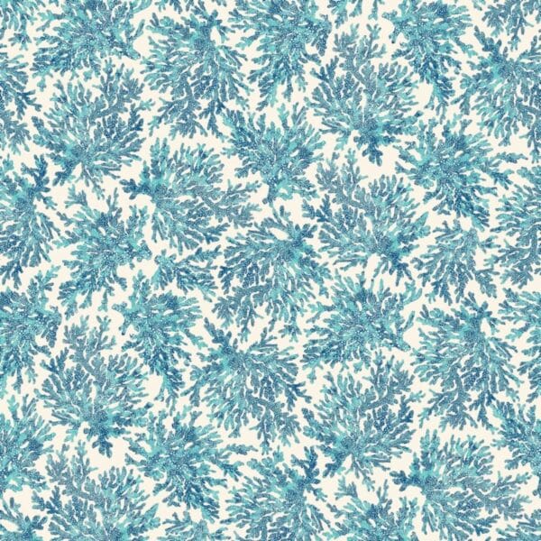 Loneta estampada Coral azul