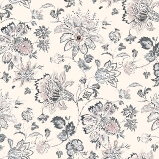 Loneta estampada Jardín gris