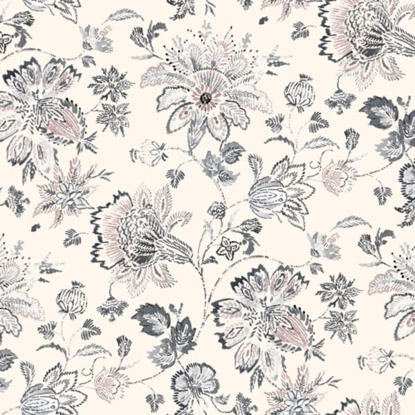 Loneta estampada Jardín gris