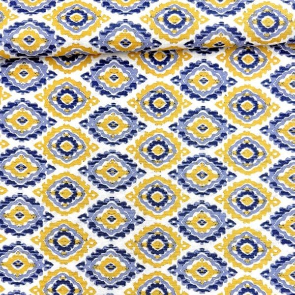 Loneta estampada Diamante mostaza