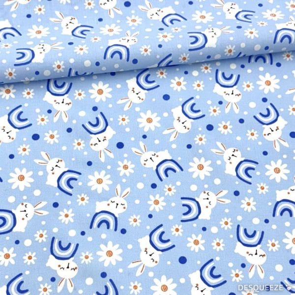 Algodón Daisy azul