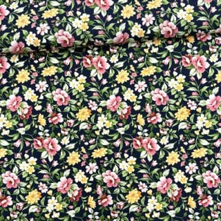 Algodón ID Premium Floral marino