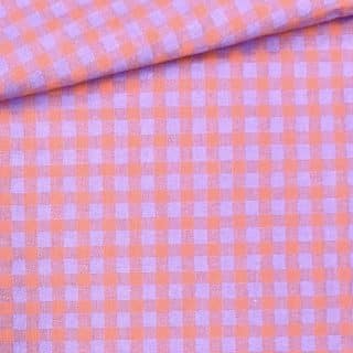 Vichy Seersucker lila y naranja fluor