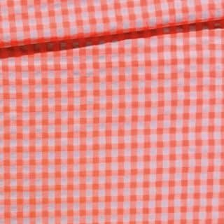 Vichy Seersucker naranja flúor