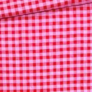 Vichy Seersucker rojo y rosa