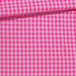 Vichy Seersucker rosa flúor